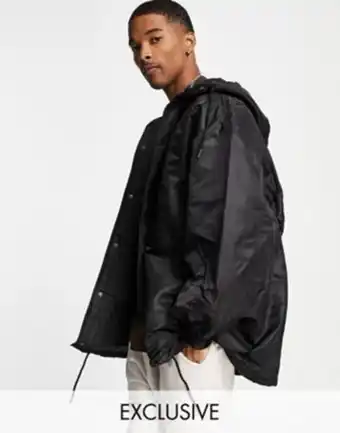 ASOS Collusion – oversize-mantel in schwarz mit kapuze - black Angebot