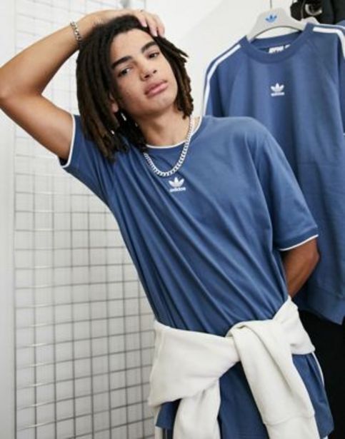 ASOS Adidas originals – rekive – t-shirt mit den drei streifen in blau Angebot