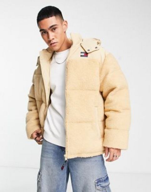 ASOS Tommy jeans – asos exclusive heritage capsule alaska – oversize-steppjacke aus sherpamix in beige Angebot