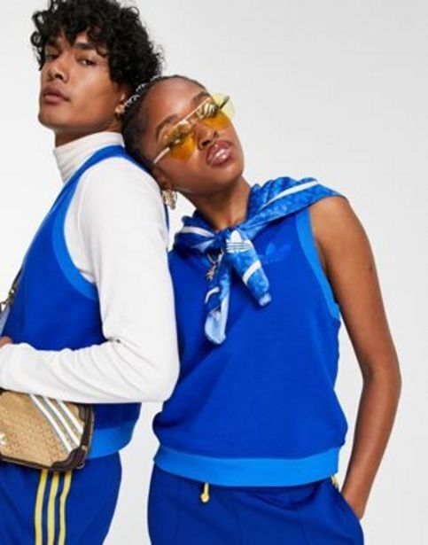 ASOS Adidas originals – adicolor 70s – unisex-pullunder in blau mit kurzem schnitt Angebot
