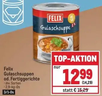 Metro Felix Gulaschsuppen od. Fertiggerichte • div. Sorten -2,9-kg-Ds Angebot