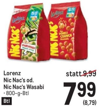 Metro Lorenz Nic Nac's od. Nic Nac's Wasabi .800-g-Btl Angebot