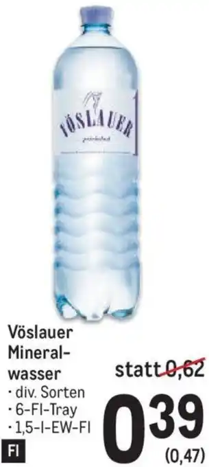 Metro Vöslauer Mineralwasser • div. Sorten -6-FI-Tray 1,5-1-EW-FI Angebot