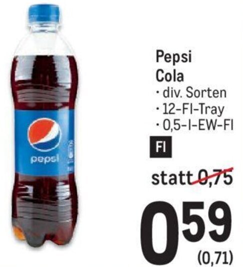 Metro Pepsi Cola . div. Sorten - 12-FI-Tray Angebot