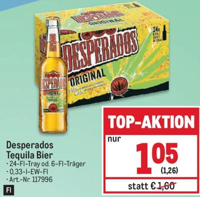 Metro Desperados Tequila Bier -24-FI-Tray od. 6-FI-Träger Angebot