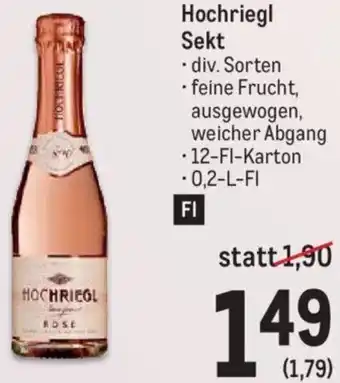 Metro Hochriegl Sekt • 12-Fl-Karton -0,2-L-FI FI Angebot