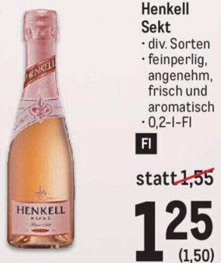 Metro Henkell Sekt 0,2-1-FI Angebot