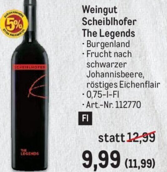 Metro Weingut Scheiblhofer The Legends 0,75-l-Fl Angebot