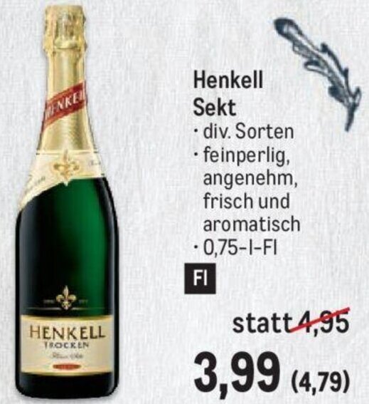 Metro Henkell Sekt 0,75-1-FI Angebot