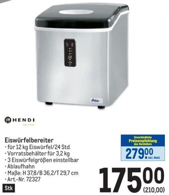 Metro HENDI Eiswürfelbereiter Angebot
