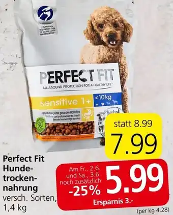 Spar Perfect Fit Hunde-trockennahrung versch. Sorten, 1,4 kg Angebot