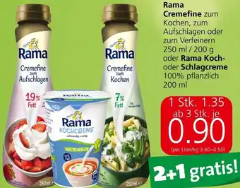 Spar Rama Cremefine 250ml / 200 g oder Rama Koch- oder Schlagcreme 200 ml Angebot