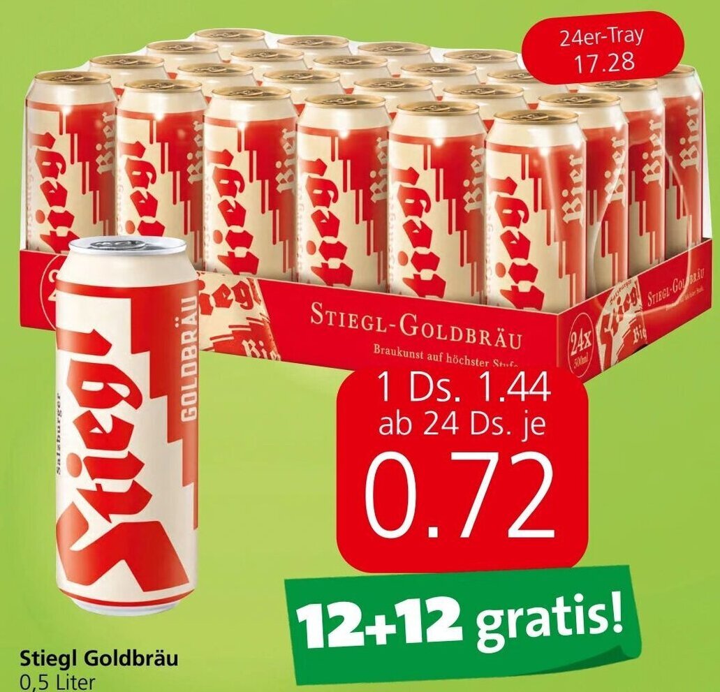 Spar Stiegl Goldbräu 0,5 Liter Angebot