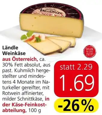 Spar Ländle Weinkäse 100 g Angebot