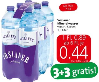 Spar Vöslauer Mineralwasser versch. Sorten, 1,5 Liter Angebot