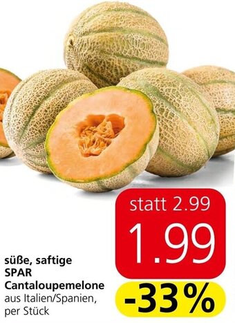 Spar süße, saftige SPAR Cantaloupemelone aus Italien/Spanien, per Stück Angebot