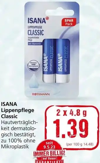 Spar ISANA Lippenpflege Classic 2 x 4.8 g Angebot