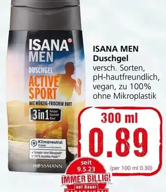 Spar Isana Men Duschgel 300 ml Angebot