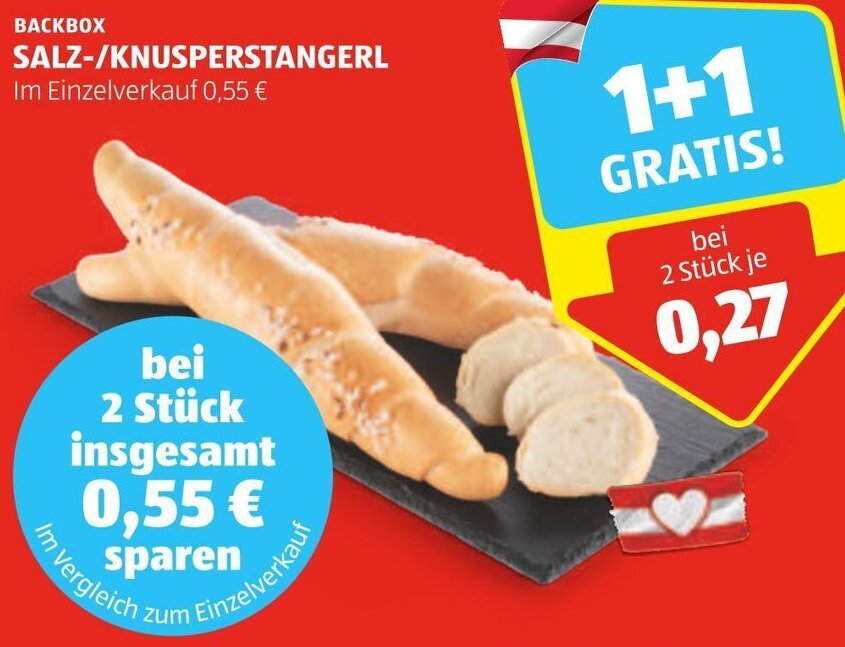 Hofer BACKBOX SALZ-/KNUSPERSTANGERL Im Einzelverkauf Angebot