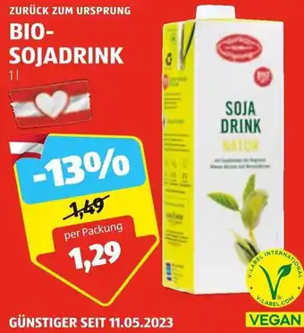 Hofer ZURÜCK ZUM URSPRUNG BIO-SOJADRINK 1L Angebot