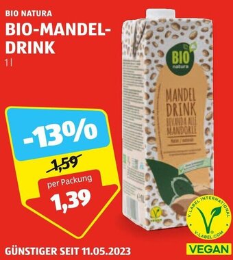 Hofer BIO NATURA BIO-MANDEL-DRINK 1L Angebot
