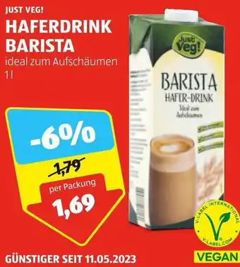 Hofer JUST VEG! HAFERDRINK BARISTA 1L Angebot