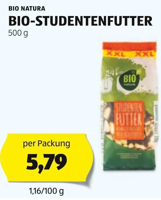 Hofer BIO NATURA BIO-STUDENTENFUTTER 500 g Angebot