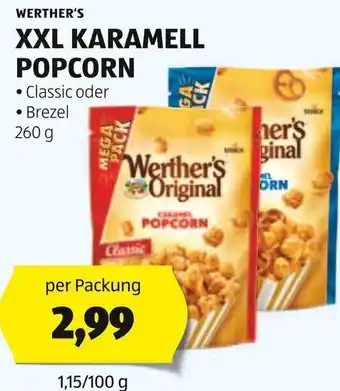 Hofer WERTHER'S XXL KARAMELL POPCORN 260 ginal Angebot