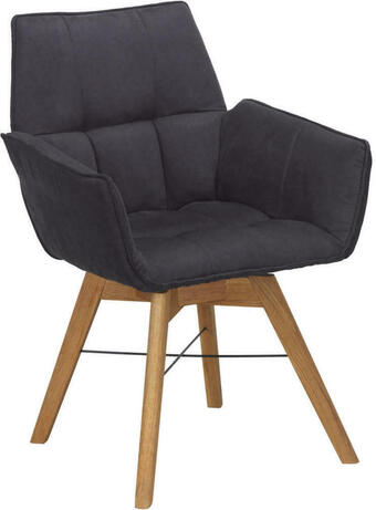 XXXLutz Armlehnstuhl in holz, textil schwarz, eichefarben Angebot