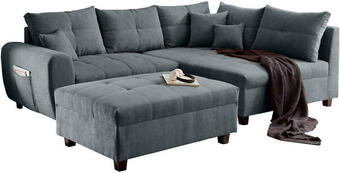XXXLutz Ecksofa inkl. hocker in mikrovelours anthrazit Angebot