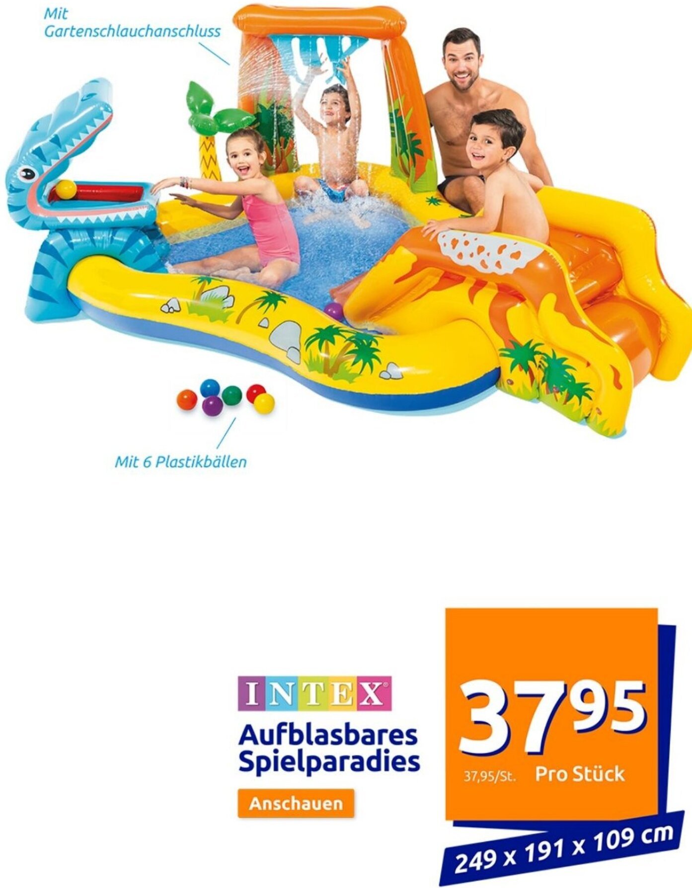 Action INTEX® Aufblasbares Spielparadies 249 x 191 x 109 cm  Pro Stück Angebot
