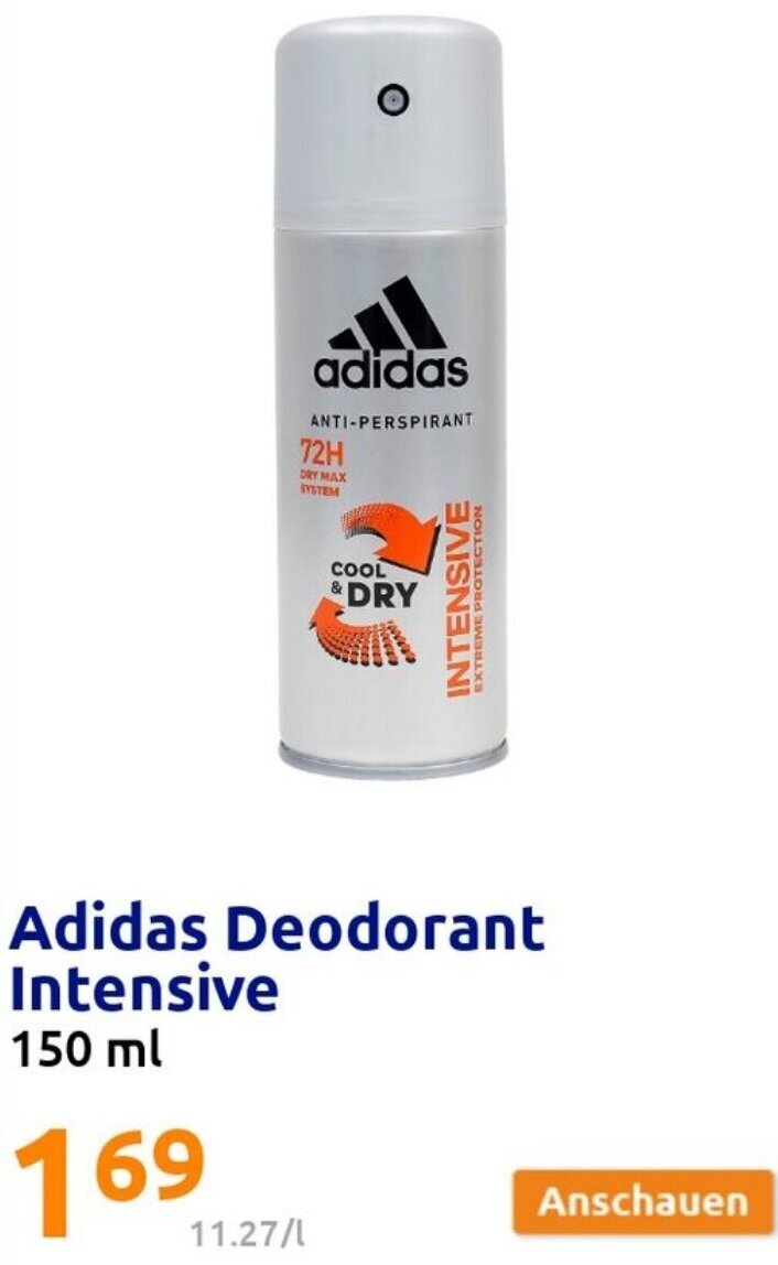 Action Adidas Deodorant Intensive 150 ml Angebot