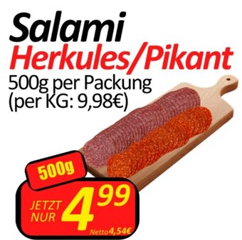 Wurstico Salami Herkules/Pikant 500g per Packung Angebot