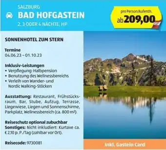 Hofer Reisen SALZBURG BAD HOFGASTEIN 2,3 ODER 4 NÄCHTE, HP Angebot