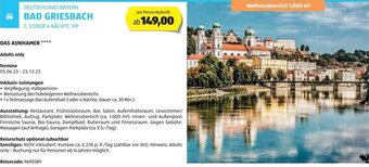 Hofer Reisen DEUTSCHLAND/BAYERN BAD GRIESBACH 2, 3 ODER 4 NÄCHTE, HP Angebot