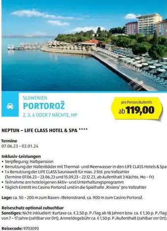 Hofer Reisen SLOWENIEN PORTOROŽ 2, 3, 4 ODER 7 NÄCHTE, HP Angebot