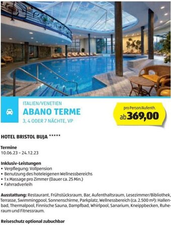 Hofer Reisen ITALIEN/VENETIEN ABANO TERME 3,4 ODER 7 NÄCHTE, VP Angebot