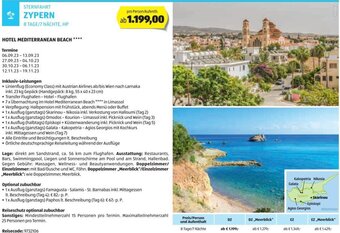 Hofer Reisen STERNFAHRT ZYPERN 8 TAGE/7 NÄCHTE, HP Angebot
