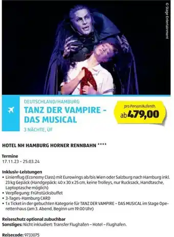 Hofer Reisen DEUTSCHLAND/HAMBURG TANZ DER VAMPIRE - DAS MUSICAL 3 NÄCHTE, ÜF Angebot
