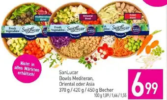 Sutterlüty SanLucar Bowls Mediteran, Oriental oder Asia 370 g/ 420 g/ 450 g Becher Angebot