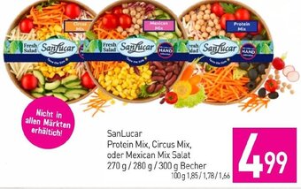 Sutterlüty Sanfucar Protein Mix Circus Mix oder Mexican Mix Salat 270 g/ 280 g/ 300 g Becher Angebot