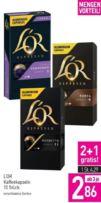 Sutterlüty L'OR Kaffeekapseln 10 Stück verschiedene Sorten Angebot