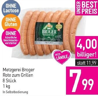 Sutterlüty Metzgerei Broger Rote zum Grillen 8 Stück 1 kg Angebot