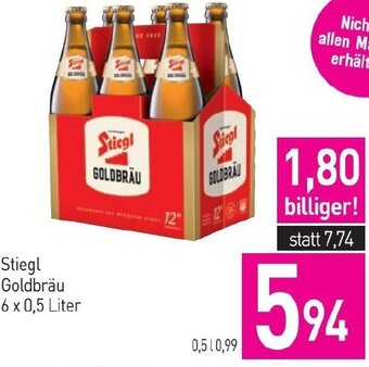 Sutterlüty Stiegl Goldbräu 6 x 0,5 Liter Angebot