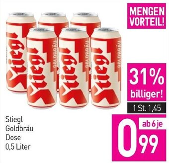Sutterlüty Stiegl Goldbräu Dose 0,5 Liter Angebot
