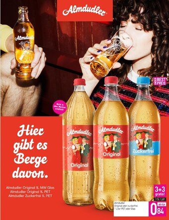 Sutterlüty Almdudler Original oder zuckerfrei 1 Liter PET oder Glas Angebot