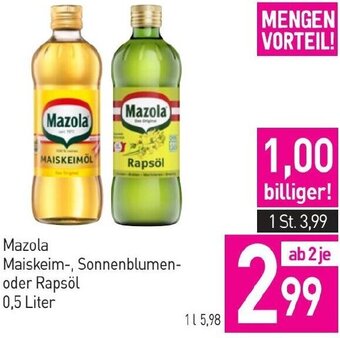 Sutterlüty Mazola Maiskeim-, Sonnenblumen- oder Rapsöl 0,5 Liter Angebot