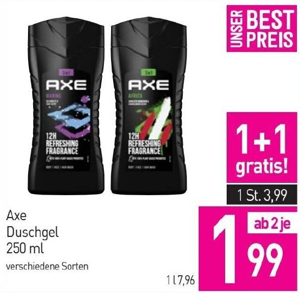 Sutterlüty Axe Duschgel 250 ml Angebot