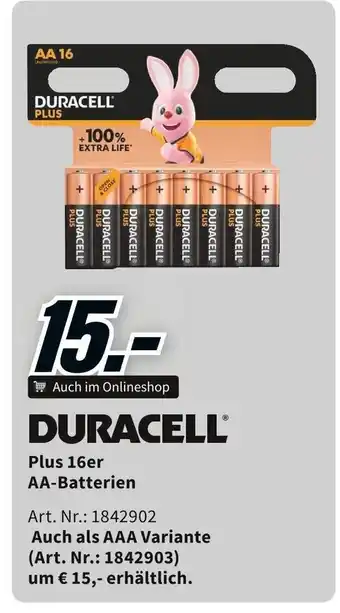 Media Markt DURACELL Plus 16er AA-Batterien Angebot