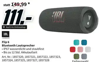 Media Markt JBL Flip 6 Bluetooth Lautsprecher Angebot